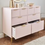 Gloria 8 Drawer Chest of Drawers - Blush Pink & Brass Effect - Image 4