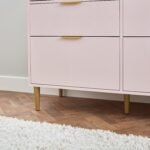 Gloria 8 Drawer Chest of Drawers - Blush Pink & Brass Effect - Image 5