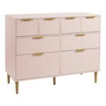 Gloria 8 Drawer Chest of Drawers - Blush Pink & Brass Effect - Image 6