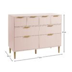 Gloria 8 Drawer Chest of Drawers - Blush Pink & Brass Effect - Image 7