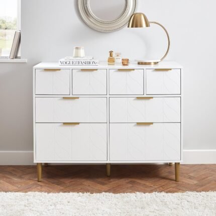 Gloria 8 Drawer Chest of Drawers - White