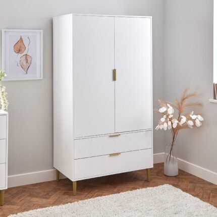 Gloria Double Wardrobe - White