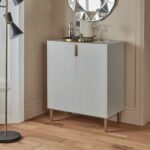 Gloria 2 Door Small Sideboard - Grey & Brass Legs