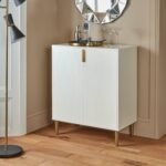 Gloria 2 Door Small Sideboard - White & Brass Legs