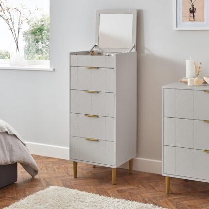 Gloria Tallboy - Grey & Brass Effect