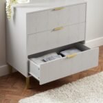 Gloria Wardrobe & Drawers Set - 3 Drawer Chest of Drawers - Grey - Image 10
