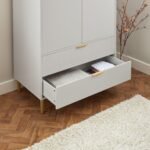 Gloria Wardrobe & Drawers Set - 3 Drawer Chest of Drawers - Grey - Image 14