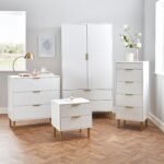 Gloria Wardrobe & Drawers Set - 3 Drawer Chest of Drawers - White