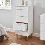 Gloria Wardrobe & Drawers Set - 3 Drawer Chest of Drawers - White - Image 12