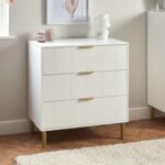 Gloria Wardrobe & Drawers Set - 3 Drawer Chest of Drawers - White - Image 6
