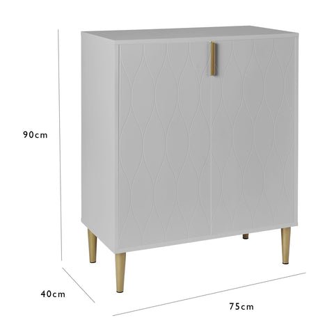 Gloria 2 Door Small Sideboard - Grey & Brass Legs 1 Gloria small sideboard - grey - Laura James