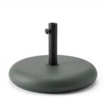 Oia Olive Green Round Parasol with 25kg Round Parasol Base - Green Concrete - Image 7
