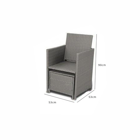 Outlet - 8 Seater Grey Rattan Cube Outdoor Dining Set - Polywood Top 3 8 Seater Rattan Cube Outdoor Dining Set - Grey Weave Polywood Top