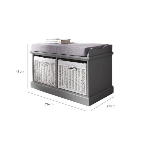 Outlet – Fyfield Grey Hallway Storage Bench