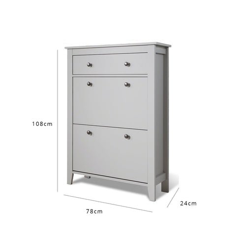 Sandhurst Shoe Cabinet - 3 Door - Grey 1 Sandhurst Shoe Cabinet - 3 Door - Grey