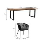 Hali 4 Seater Wooden Outdoor Dining Set with Hali Black Chairs & Cream Lean Over Parasol - 175cm - Image 15