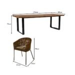 Hali 4 Seater Wooden Outdoor Dining Set with Hali Green Chairs & Grey LED Premium Parasol - 175cm - Image 13