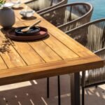 Outlet - Hali 6 Seater Steel Acacia Top Dining Table 175Cm - Image 3