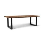 Hali 6 Seater Wooden Outdoor Dining Set with Hali Black Chairs & Grey Lean Over Parasol  - 235cm - Image 13