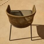 Hali 6 Seater Wooden Outdoor Dining Set with Hali Green Chairs & Grey LED Premium Cantilever Parasol - 235cm - Image 8