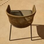 Amelia 6 Seater Wooden Garden Dining Set with 6 Hali Green Chairs - Light Brushed Acacia with Black Legs - Image 10