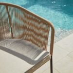 Willow 6 Seater Round Wooden Garden Set with 6 Hali Natural Rope Chairs & Round Grey Parasol - Image 6