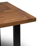 Hali 8 Seater Steel Acacia Top Dining Table 235cm - Image 9