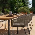 Hali 8 Seater Steel Acacia Top Dining Table 235cm - Image 7