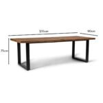 Hali 8 Seater Steel Acacia Top Dining Table 235cm - Image 10