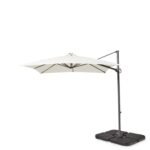 Hali 4 Seater Wooden Outdoor Dining Set with Hali Black Chairs & Cream LED Premium Cantilever Parasol - 175cm - Image 19