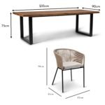 Hali 8 Seater Wooden Outdoor Dining Set with Hali Natural Chairs - 235cm - Image 16