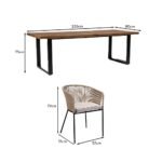 Hali 8 Seater Wooden Outdoor Dining Set with Hali Natural Chairs & Grey LED Premium Cantilever Parasol- 235cm - Image 16