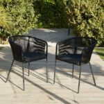 Hali Black Rope Chair with Cushions - Set of 2