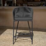 Outlet - Hali Black Rope Garden Bar Stool with Cushion - Set of 4