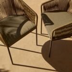 Hali Khaki Green Rope Chair with Cushion - Set of 2 - Image 3