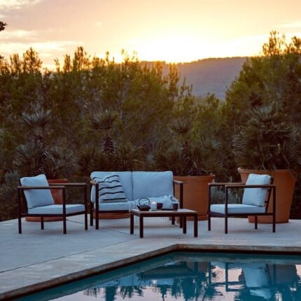 Halston Garden Conversation Sofa Set - Black