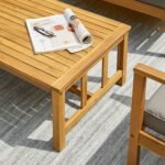 Outlet - Harrelson Wooden Garden Sofa Set - Grey Cushions - Image 4