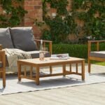 Outlet - Harrelson Wooden Garden Sofa Set - Grey Cushions - Image 5
