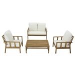 Harrelson Wooden Garden Sofa Set - Natural - Image 16