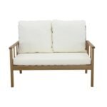Harrelson Wooden Garden Sofa Set with Grey LED Premium Cantilever Parasol - Natural - Image 18