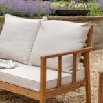 Harrelson Wooden Garden Sofa Set with Grey LED Premium Cantilever Parasol - Natural - Image 4