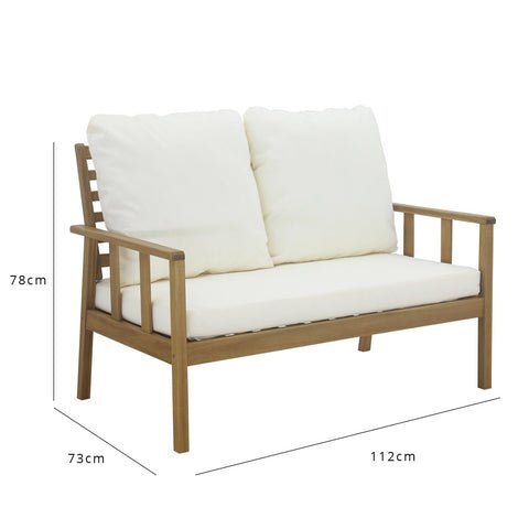 Outlet - Harrelson Wooden Garden Sofa Set - Grey Cushions