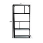 Harris Glass and Black Metal Tall Bookcase - Image 8