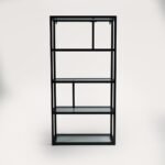 Harris Glass and Black Metal Tall Bookcase - Image 2
