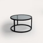 Harris Glass Coffee Table - Black Steel Frame - Image 2
