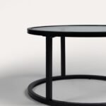 Harris Glass Coffee Table - Black Steel Frame - Image 4
