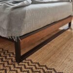 Heeley King Size Platform Bed - Black Metal & Wood Effect - Image 3