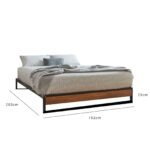 Heeley King Size Platform Bed - Black Metal & Wood Effect - Image 6