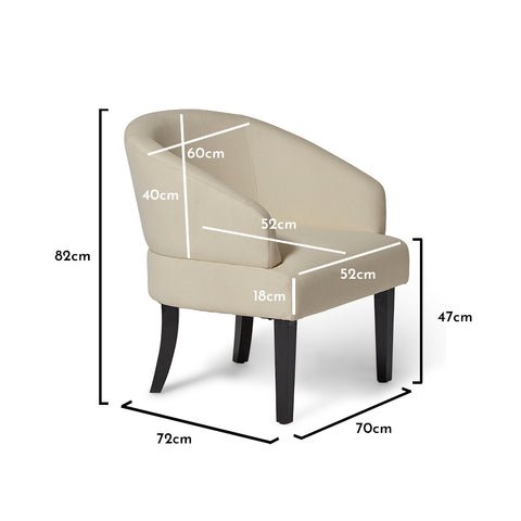 Henriette Occasional Chair - Ivory Woolly Twill 1 Henriette Cream Armchairs - Laura James