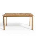 Harlyn 4 Seater Wooden Garden Dining Set with Cove Natural Chairs - 160cm - Image 6